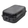 Rectangular enameled hull in black color 36x23x6cm.