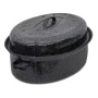 Oval enameled hull in black color 38cm.