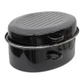 Oval enameled hull in black color 42cm.