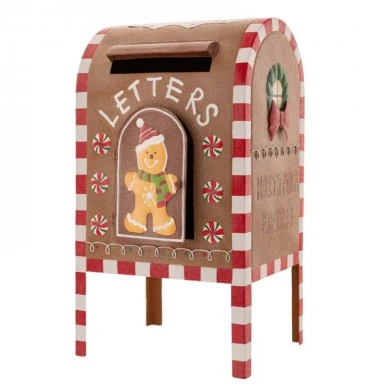 METAL GINGERBREAD MAILBOX 31X25X52CM