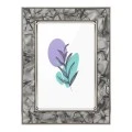 GRAY METAL PHOTO FRAME WITH EMBOSSED DIGITAL PRINTING AND LIQUID GLASS EFFECT 19X14CM