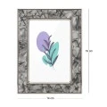 GRAY METAL PHOTO FRAME WITH EMBOSSED DIGITAL PRINTING AND LIQUID GLASS EFFECT 19X14CM