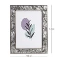 GRAY METAL PHOTO FRAME WITH EMBOSSED DIGITAL PRINTING AND LIQUID GLASS EFFECT 21,5X16,5CM