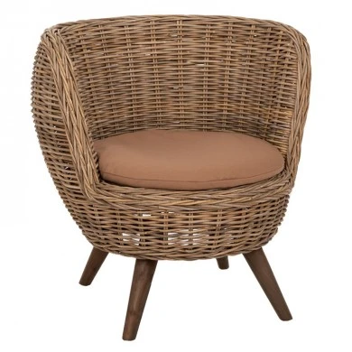 GREY RATTAN ROUND ARMCHAIR 77X72X76CM