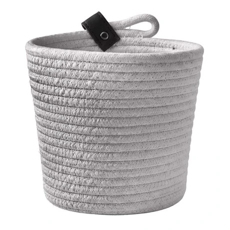 GREY PAPER ROPE BASKET D17X18CM