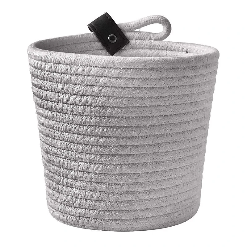 GREY PAPER ROPE BASKET D17X18CM