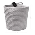 GREY PAPER ROPE BASKET D17X18CM
