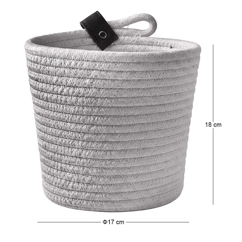 GREY PAPER ROPE BASKET D17X18CM