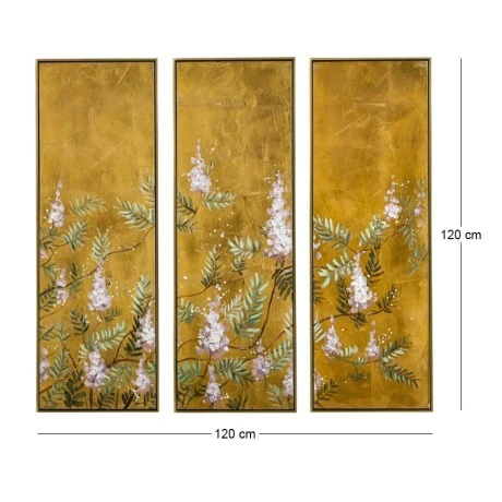 GOLD FOIL ΕΛΑΙΟΓΡΑΦΙΑ ΤΡΙΠΤΥΧΗ 120Χ120ΕΚ ΜΕ ΧΡΥΣΗ ΚΟΡΝΙΖΑ