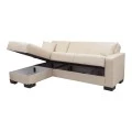 Corner sofa bed reversible with storage space Dumma pakoworld cream fabric 226x146x86cm