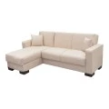 Corner sofa bed reversible with storage space Dumma pakoworld cream fabric 226x146x86cm