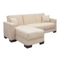 Corner sofa bed reversible with storage space Dumma pakoworld cream fabric 226x146x86cm