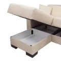 Corner sofa bed reversible with storage space Dumma pakoworld cream fabric 226x146x86cm