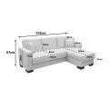 Corner sofa bed reversible with storage space Dumma pakoworld cream fabric 226x146x86cm