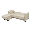 Corner sofa bed reversible with storage space Stashio pakoworld cream fabric 202x143x84cm