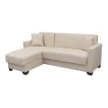 Corner sofa bed reversible with storage space Stashio pakoworld cream fabric 202x143x84cm