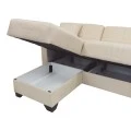 Corner sofa bed reversible with storage space Stashio pakoworld cream fabric 202x143x84cm