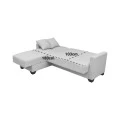 Corner sofa bed reversible with storage space Stashio pakoworld cream fabric 202x143x84cm