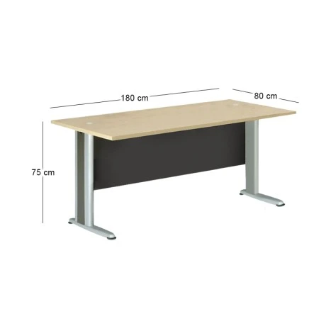 Γραφείο Basic χρώμα σκούρο γκρι - beech 180x80x75εκ.