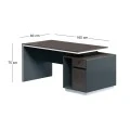 ADVANCE Desk 160x80 Dark Walnut/Grey