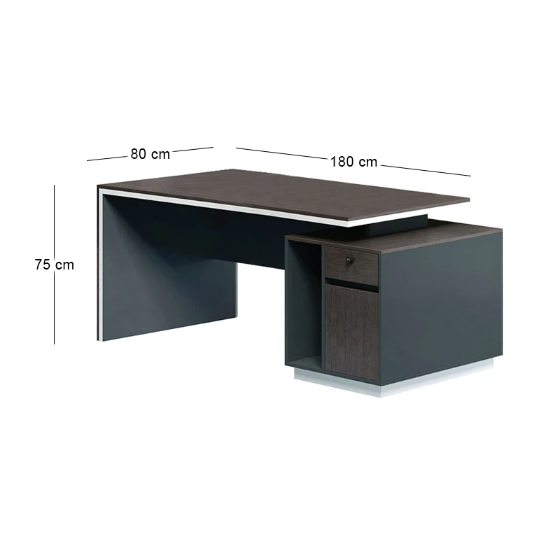 ADVANCE Desk 180x80 Dark Walnut/Grey