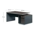 ADVANCE Desk 200x80 Dark Walnut/Grey