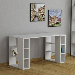 Γραφείο εργασίας Colmar Megapap χρώμα λευκό 140x60x75εκ