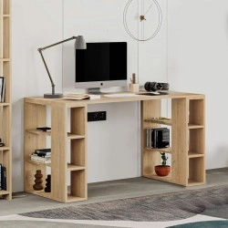 Γραφείο εργασίας Colmar Megapap χρώμα sapphire oak 140x60x75εκ