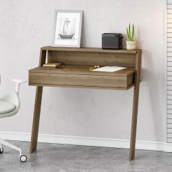 Cowork Megapap melamine desk in light walnut color 94x50x91cm. Cowork Megapap melamine desk in light walnut color 94x50x91cm.