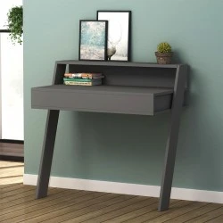 Cowork Megapap melamine desk in anthracite color 94x50x91cm. Cowork Megapap melamine desk in anthracite color 94x50x91cm.