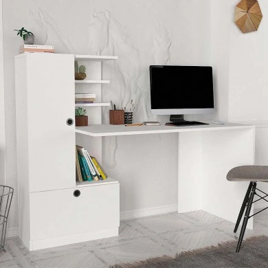 Domingo Megapap melamine desk in white color 149,5x60x120cm.