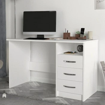 Eldoris Megapap melamine desk in white color 120x60x75cm.
