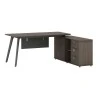 Work reversible desk professional Denith pakoworld charcoal-walnut 160x140x75cm
