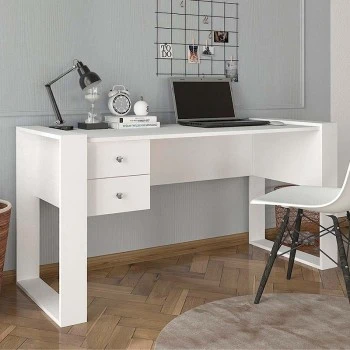 Fernando Megapap melamine desk in white color 158,8x60x72,2cm.