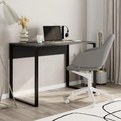 Inna Megapap melamine working desk in grey retro - silky black color 100x60x75cm.