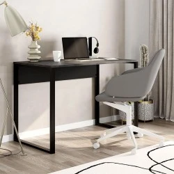 Inna Megapap melamine working desk in grey retro - silky black color 110x60x75cm.