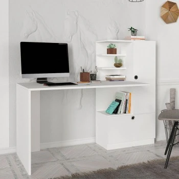 Merino Megapap melamine desk in white color 149,5x61,8x120cm.