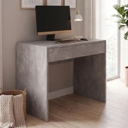 Mida Megapap melamine desk in concrete grey color 72x60x73,8cm. Mida Megapap melamine desk in concrete grey color 72x60x73,8cm.