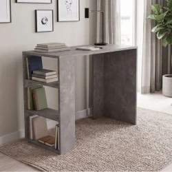 Netenia Megapap melamine desk in concrete grey color 90x40x74cm.