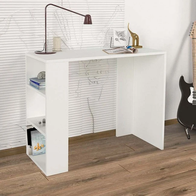 Netenia Megapap melamine desk in white color 90x40x74cm.