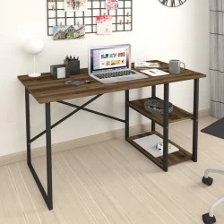 Odeon Megapap melamine reversible work desk in smoked walnut color 120x59.8x73.8cm. Odeon Megapap melamine reversible work desk in smoked walnut color 120x59.8x73.8cm.