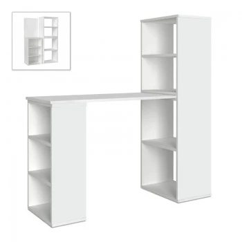 Last Megapap polymorphic work desk made of melamine in white color 119x44.7x123cm.