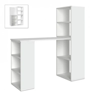 Last Megapap polymorphic work desk made of melamine in white color 119x44.7x123cm.
