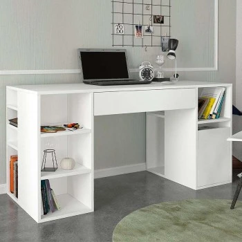 Pontus Megapap melamine desk in white color 145x60x74,4cm.
