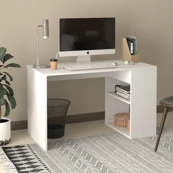Smyrna Megapap melamine study desk in white color 120x60x74.4cm.