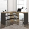 Stylo Megapap melamine desk in sapphire - anthracite color 120x120x73,8cm.