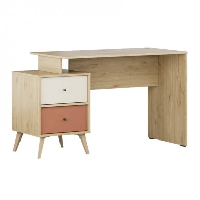 Terra Megapap melamine desk in florida oak color 129x55x75cm.