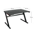 GAMING Desk 120x60x75cm Τype Carbon/Black Steel