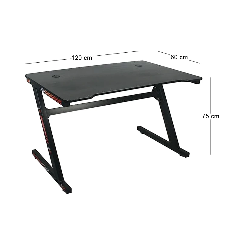 GAMING Desk 120x60x75cm Τype Carbon/Black Steel