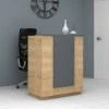 Gemini Megapap melamine reception desk in oak - anthracite color 90x50x110cm.